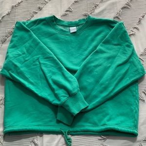 TNA Cozy Fleece Boyfriend Crew with Cinch on Bottom